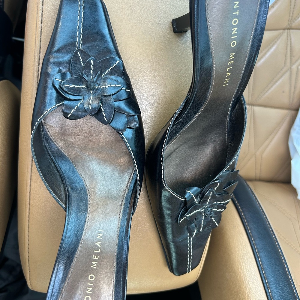 Antonio Melani Black Floral Heels